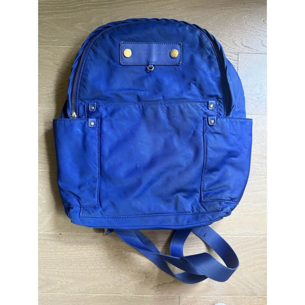 Vintage Marc by Marc Jacobs Blue Nylon Backpack Gold Hardware Authentic 15.5”